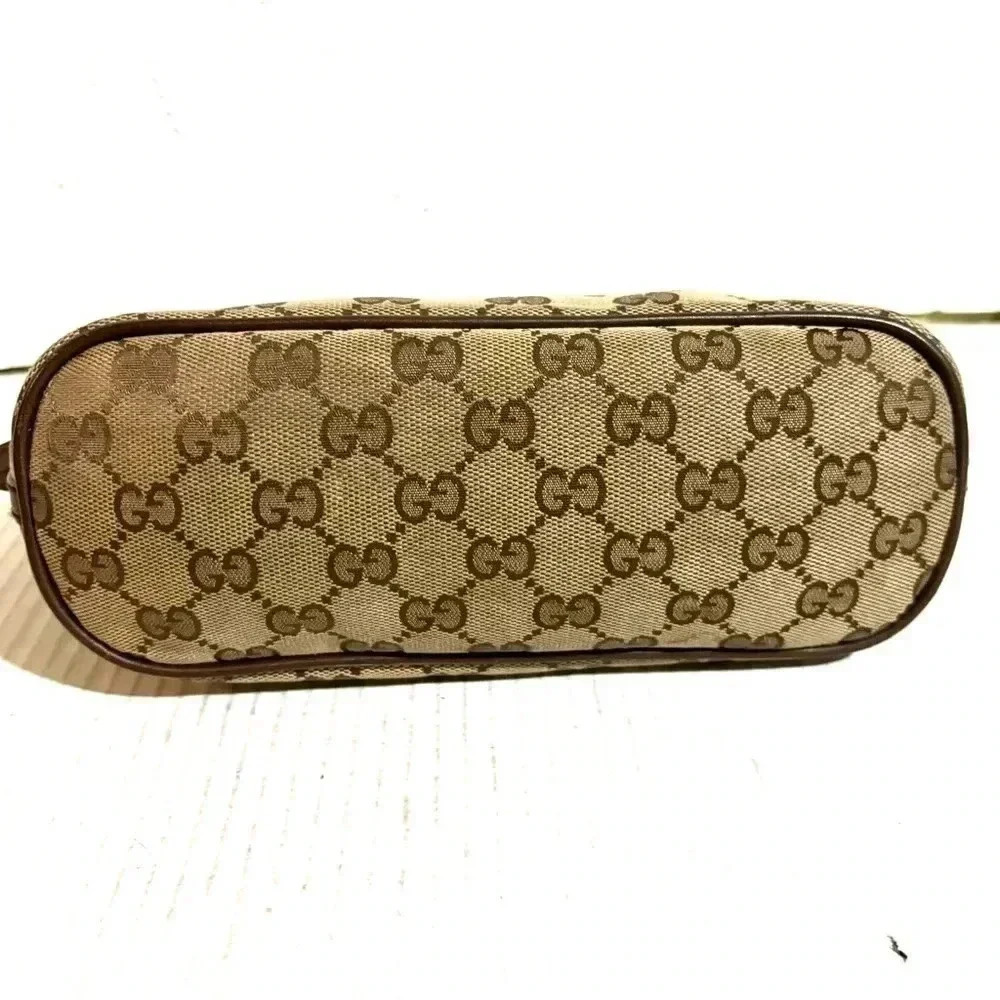 Gucci GG monogram boat pochette top handle neutral s canvas shoulder/ handbag - Picture 3 of 11